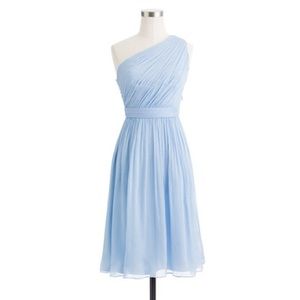J Crew 4 Kylie Dress 100% Silk Chiffon Morning Sky